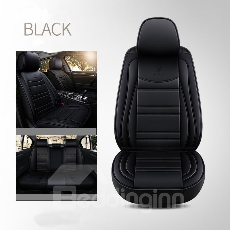 5 Seats Car Seat Covers Full Coverage With Waterproof Leather Wear-Resistant Dirty-Resistant  Automotive Vehicle Cushion Cover for Cars SUV Pick-up Truck Universal Fit Set Auto Interior Accessories