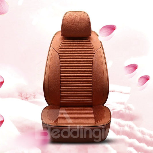 EIN AUTO, EINE VERSION Hochwertiges Stoff- und Ledermaterial, Verschleiß- und Kratzfestigkeit, Ahornblatt-Druckmuster, 5 Sitze, passgenauer Sitzbezug 