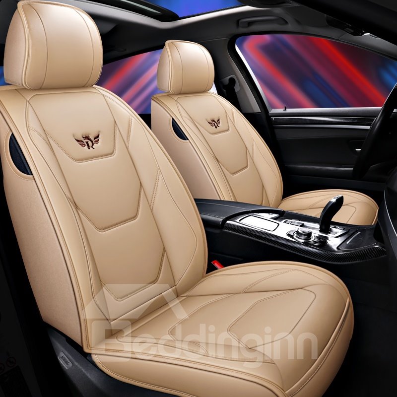 Full Coverage Wear Resistant Leather Durable Anti-Wrinkle Antiskid Health And Environmental Protection Skin-Friendly 5 Seats Universal Fit Seat Covers Fit for Sedan SUV and Truck