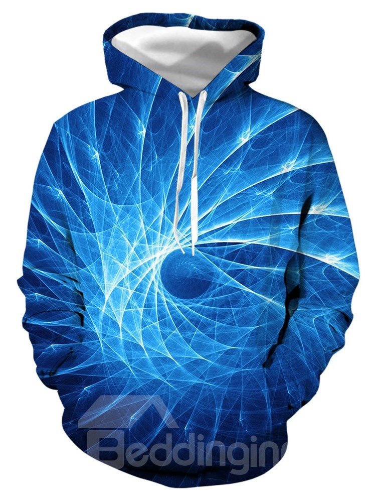 Unisex 3D Colorful Swirl Printing Autumn and Winter Pullover Sweatshirt Hoodies