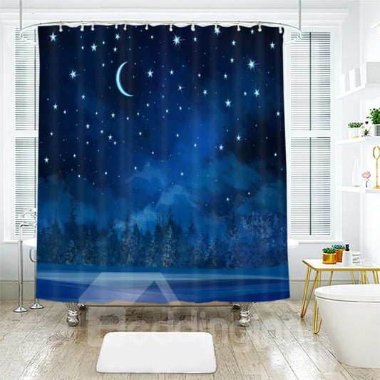 Waterproof and Mildewproof 3D Print Decorative Shower Curtain