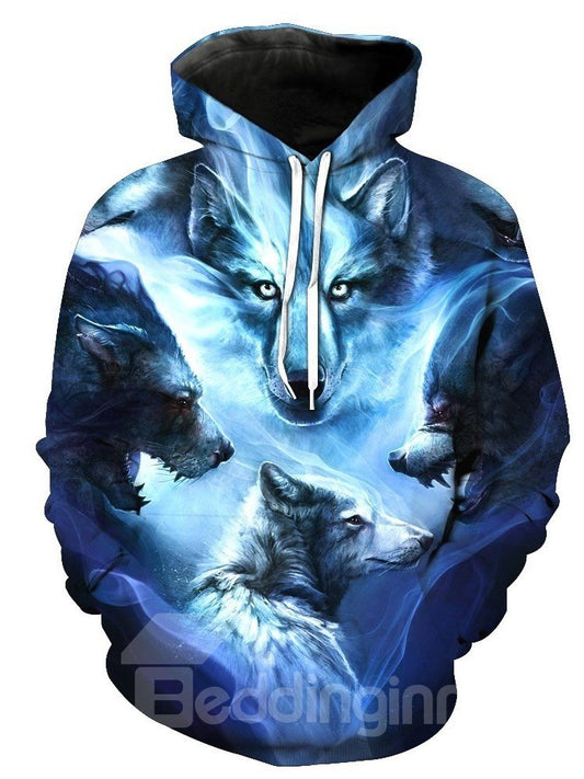 3D realistische Hoodies Pullover Sweatshirt Hip Hop Hoody Oberbekleidung mit Vordertasche 