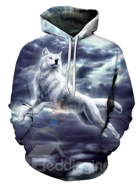 Sudaderas con capucha con estampado de animales en 3D para hombre con bolsillo 