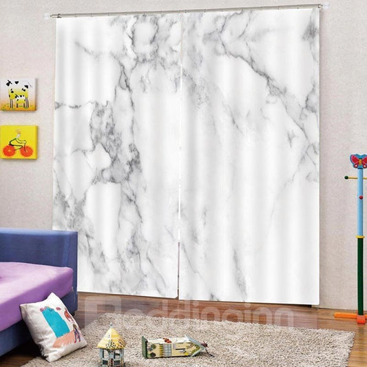 Nordic Ins Style Marbling 3D Digital Print Blackout Decorative Curtains for Living Room Bedroom