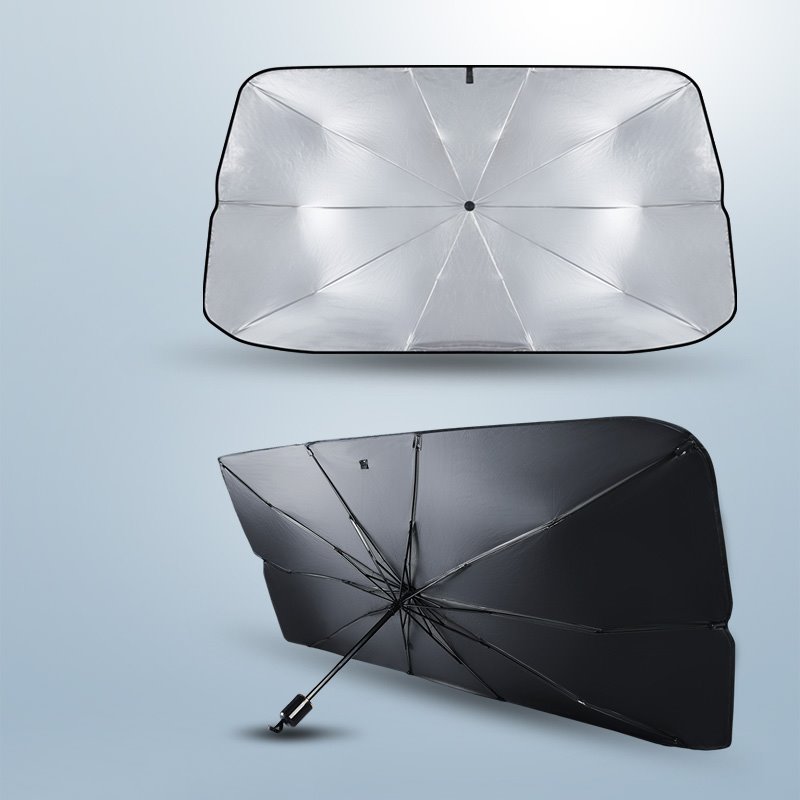 145CM*79CM Umbrella Shape Windshield Sun Shade Blocks UV Rays Sun Visor Protector Sunshade to Keep Your Vehicle Cool | Easy to Use Easy to store Car Accessories for Sun Glare Heat | Fits Most Windshields