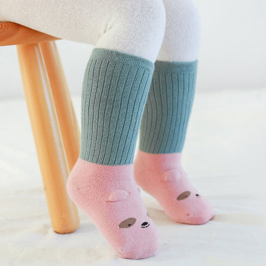 Babysocken für Neugeborene und Kleinkinder, 5 Paar, kuschelig warme Socken für Mädchen und Jungen mit weichem Baumwollkissen 