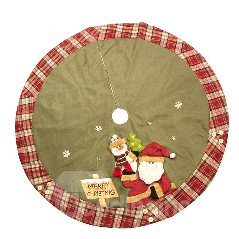 Weihnachtsmann-Schneemann-Baumrock mit Gitterkante
