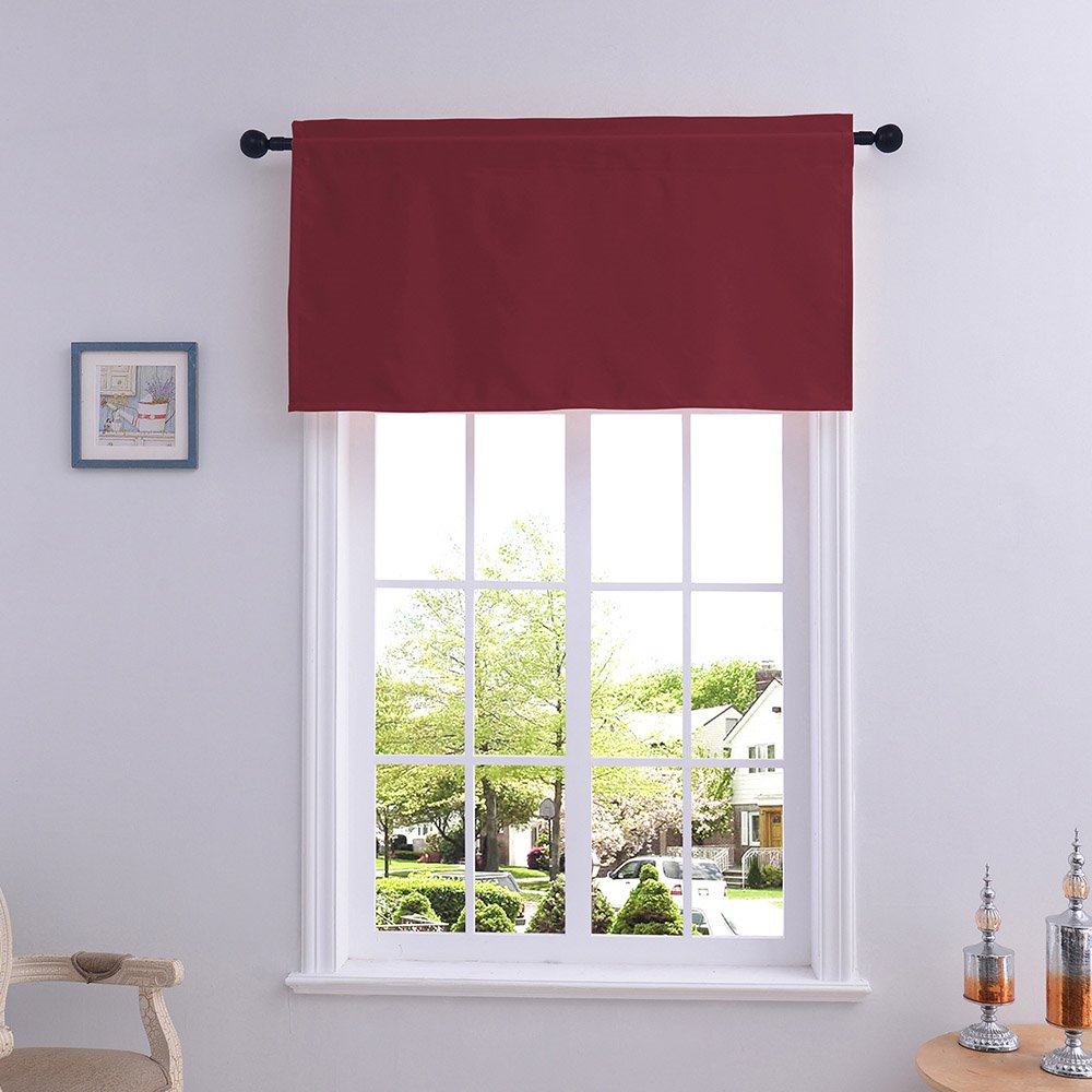 Einfacher, einfarbiger Fenstervolant im amerikanischen Stil, kurzer Polyester-Vorhang für Küchen, Badezimmer, Keller und mehr