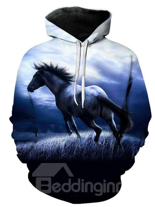 Sudadera con capucha con diseño de caballo, novedad, gráfico divertido, estampado 3D, para hombres y mujeres 