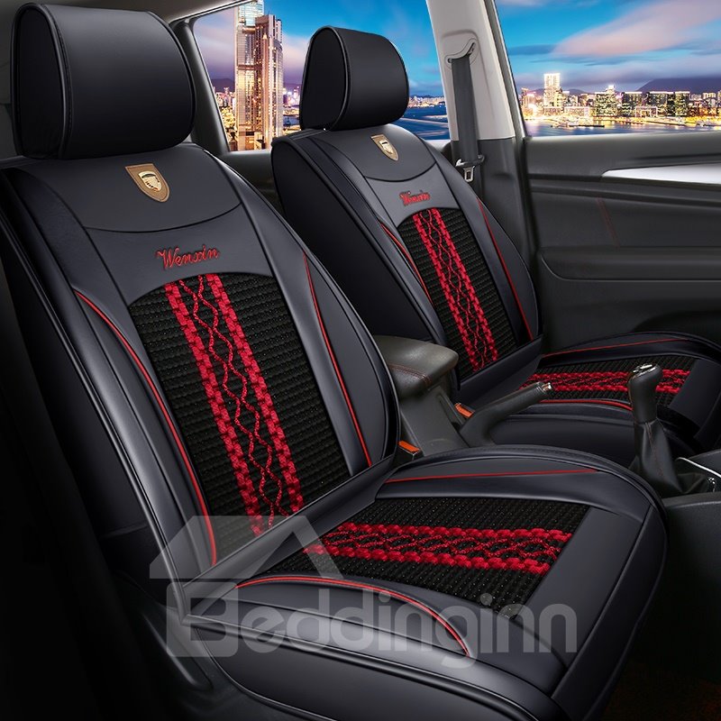 Cobertura total Resistente al desgaste Durable Impermeable Cuero sintético y material de seda de hielo transpirable Compatible con airbag Funda para asiento de automóvil individual/La funda para asiento de 7 plazas se puede personalizar 