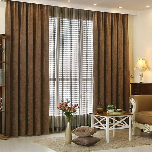 Cortinas opacas decorativas europeas de estilo moderno y sencillo con ojales para sala de estar y dormitorio 