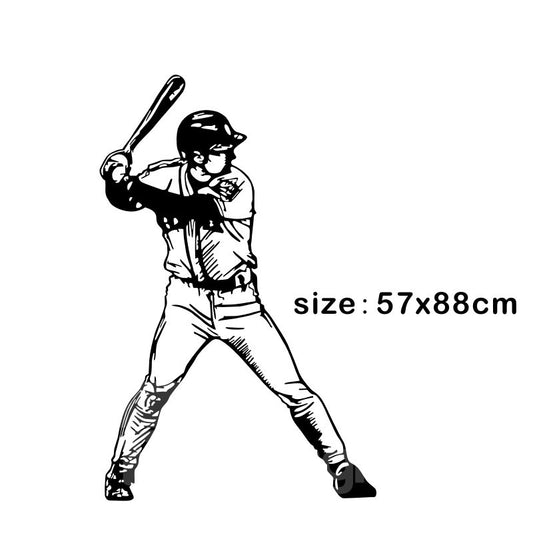 Pegatinas de pared removibles para bateador diestro de béisbol