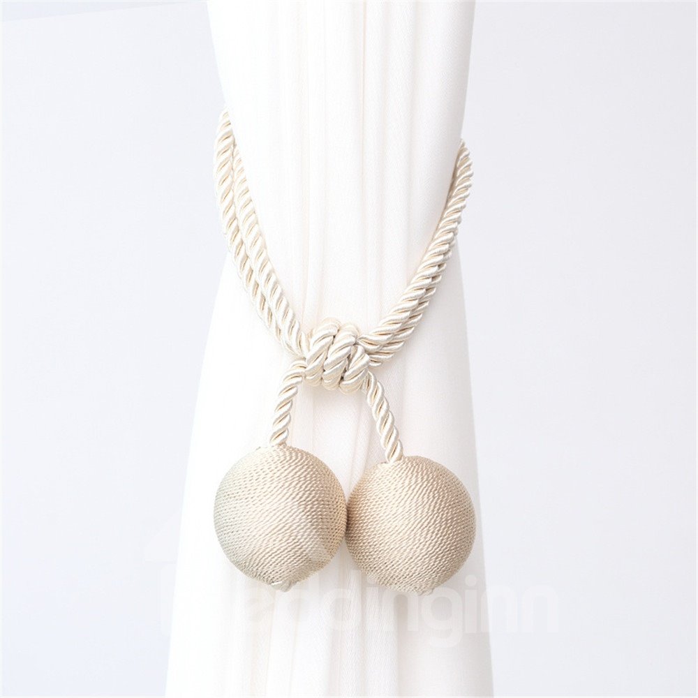 Modern Simple Decorative Ball 1 Pair Magnetic Snap Curtain Tie Backs