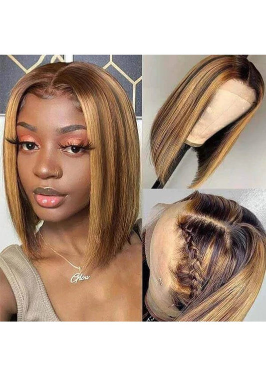 Straight Lace Front Cap Human Hair 150% 12 Inches Wigs