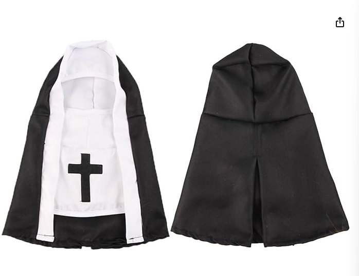 Cat Costume Nun Dress,Nun Cat Costume for Cats and Small Dogs，Large