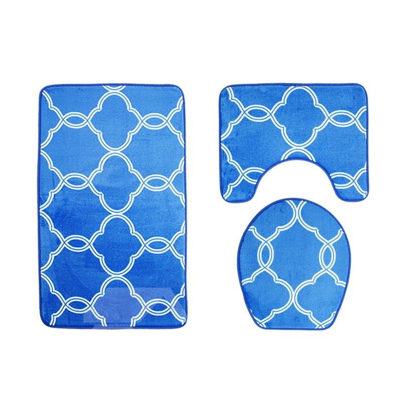 Geometric Symmetrical Pattern 3-Piece Toilet Seat Cover