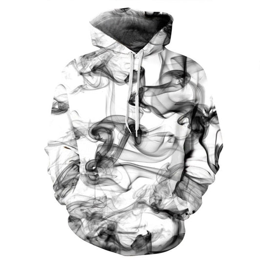 Ink Painting Art Style 3D Pattern Long Couple Sleeve Spandex 3D Pattern Soft Hoodie