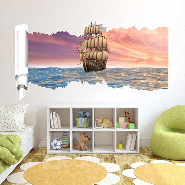 New Arrival Creative Boat on Sunset 3D Wall Stickers