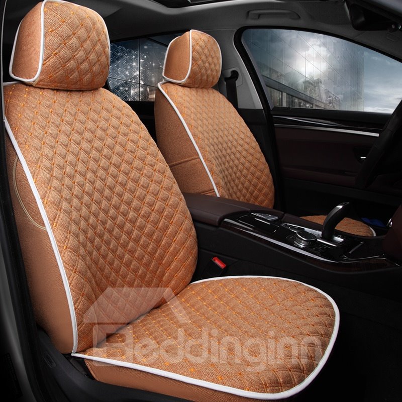 Luxuriöse gewebte Flachsmaterial-Luxusserie mit Kissen, passgenaue Autositzbezüge 