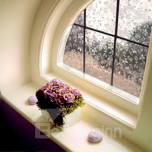 Colorful Flower Window Film No-glue Changing by Sunshine