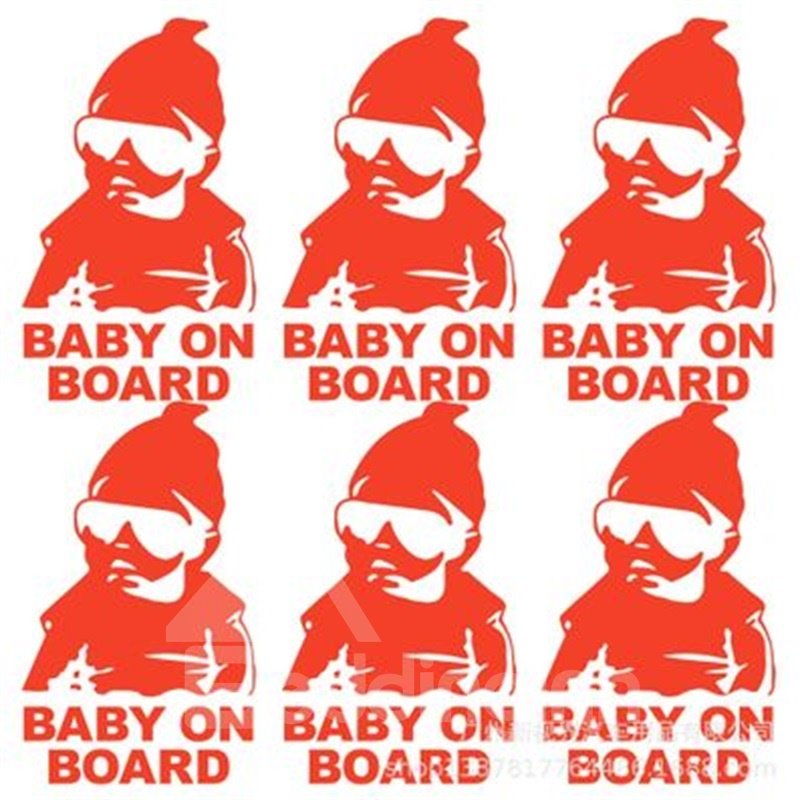 Cool Baby And Letter Pattern Waterproof Scratch Proof Car Sticker