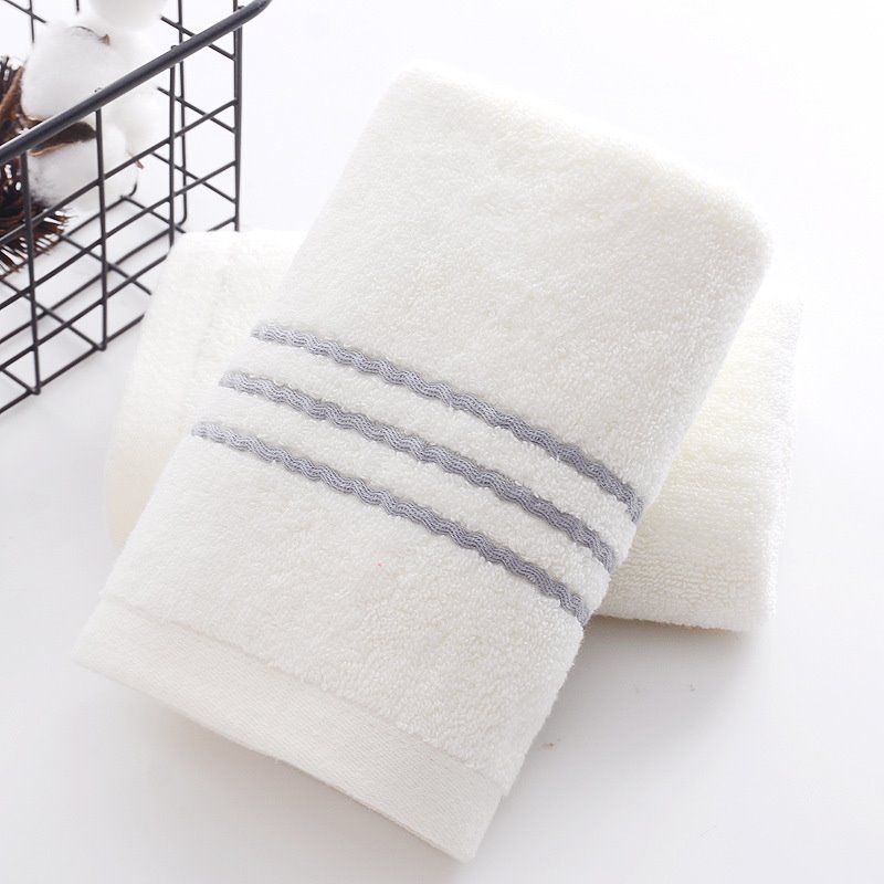 Dickes, rechteckiges, schlichtes Handtuch aus Baumwolle, einfacher Stil, sehr saugfähig, Gesichts- und Handtuch, 2-teiliges Set 