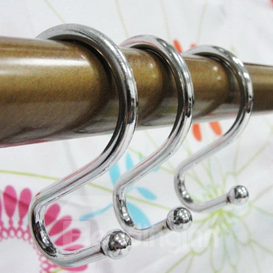 Paquete de 12 ganchos universales para cortina de ducha en forma de S