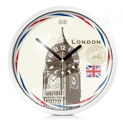 Reloj de pared artístico silencioso con patrón del Big Ben de Londres