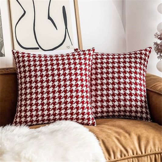 Funda de almohada con patrón de pata de gallo moderna, fundas de cojines cuadrados, fundas de almohada para sofá cama, 18x18 pulgadas, 1 pieza, 6 colores 