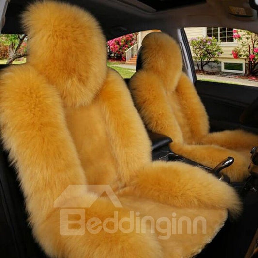 Cubierta de asiento de carro universal del diseño cinco de Fashional del material de lujo y acogedor de la lana de cordero 