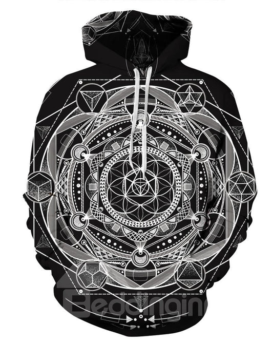 3D Structural Pattern Men Sweater Long Sleeve Cool Hoodies