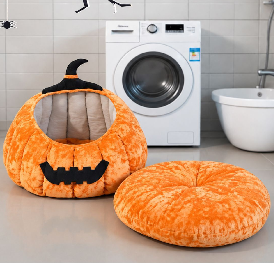 Halloween Pumpkin House Cat Bed，XL – 23.6"
