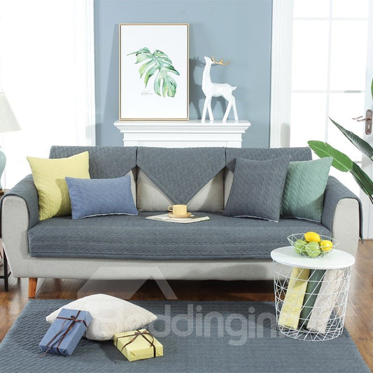 Moderner, rutschfester, wasserabweisender Sofabezug aus Baumwolle in reiner Farbe