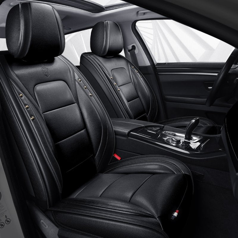 Estilo deportivo Diseño de carcasa completa de 360° Cuero agradable para la piel Resistente al desgaste y duradero Plenitud tridimensional Compatible con airbag Fundas de asiento de ajuste universal de 5 plazas para SUV Sedan Pick-up
