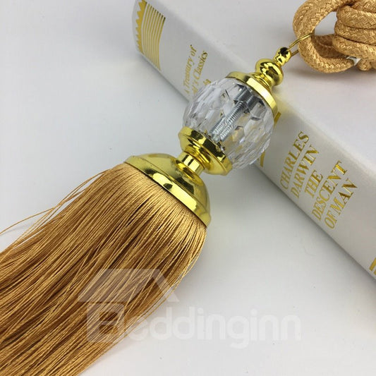 Alzapaños de cortina con borlas de bolas de cristal, decoración de cenefa, sin decoloración, 1 par 