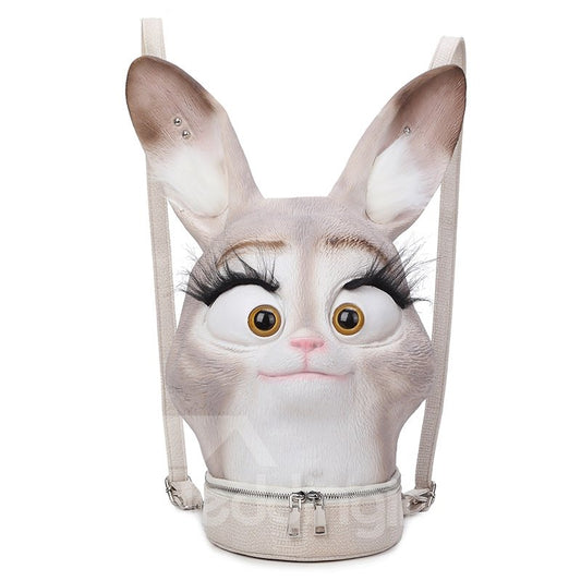 3D Animal Rabbit Funny Cute Backpack Laptop Shoulder Bag Day pack