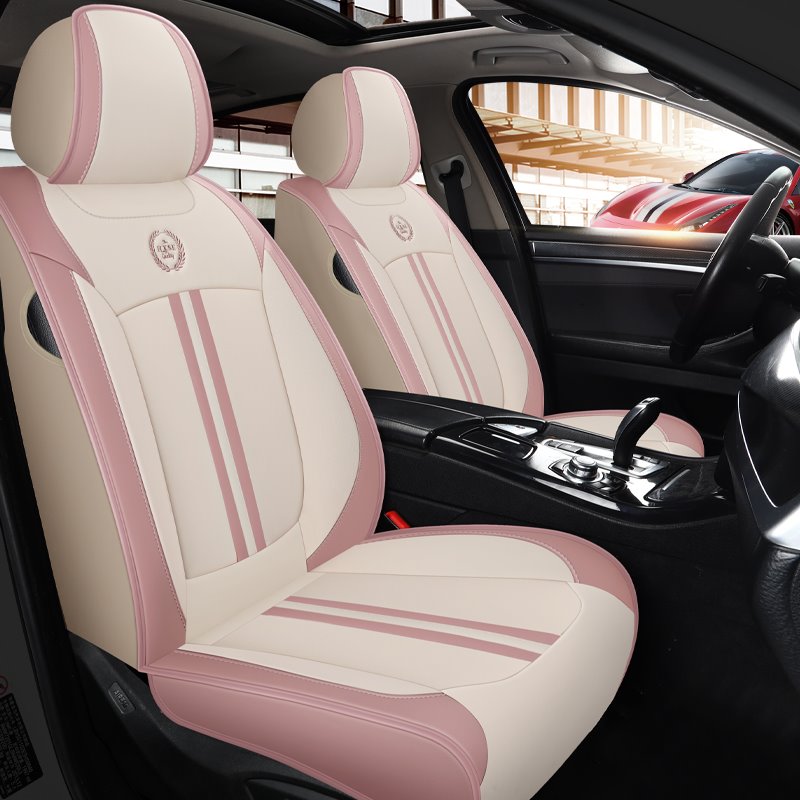 Sport Style Durable Leather 5 Seats Trendy Security Breathable and Environmentally Friendly No Odor Stain Resistant Wear Resistant Full Coverage Four Seasons Universal Seat Covers