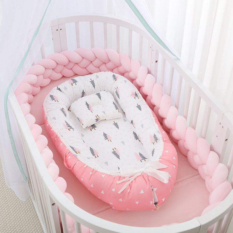 Cotton Baby Cribs Pink Newborn Womb Bionic Bed Portable Removable