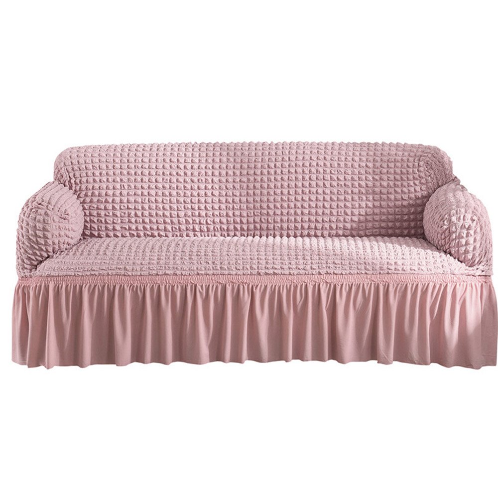 Seersucker Sofa Slipcover with Skirt Universal Stretch Sofa Couch Slipcover Easy Fitted Sofa Chair Furniture Protector