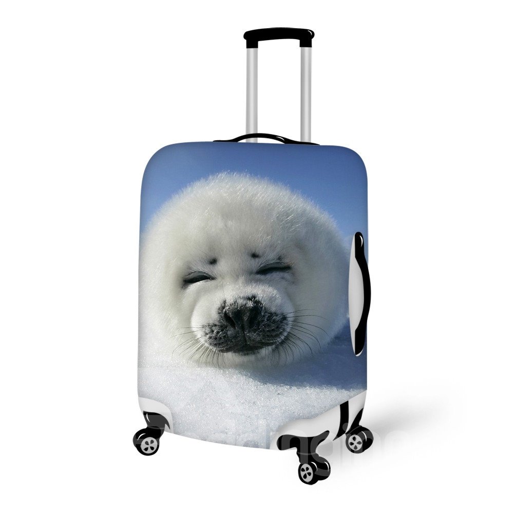 Cubierta de equipaje pintada en 3D con patrón de foca arpa bebé súper adorable