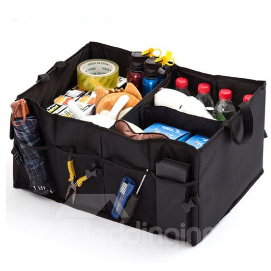 Organizador de maletero de coche negro plegable de tela Oxford de alta capacidad