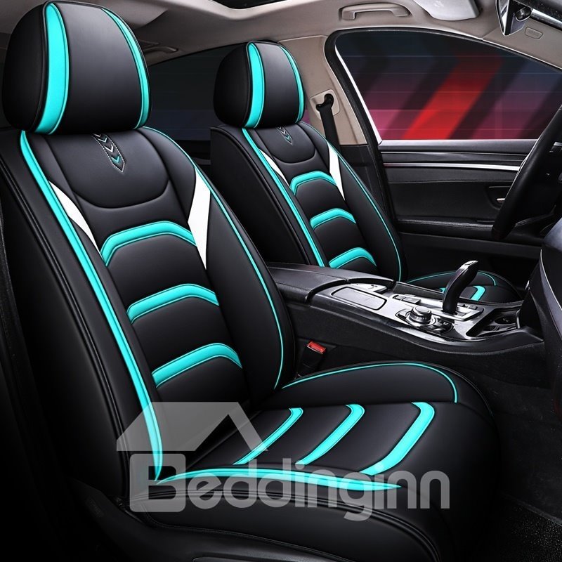 5 Seater Luxury Car Seat Covers Full Coverage Soft Wear Resistant Durable Skin Friendly Faux Leather Airbag Compatible Fastness Universal Fit Auto Seat Covers Suitable for Auto Van Sedan SUV and Truck