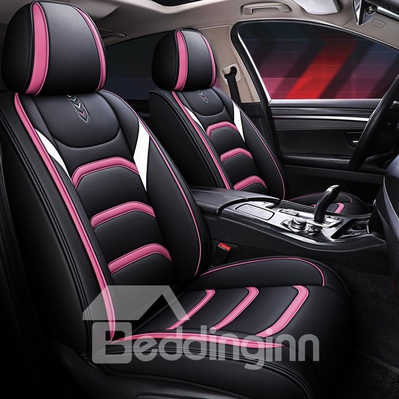5 Seater Luxury Car Seat Covers Full Coverage Soft Wear Resistant Durable Skin Friendly Faux Leather Airbag Compatible Fastness Universal Fit Auto Seat Covers Suitable for Auto Van Sedan SUV and Truck