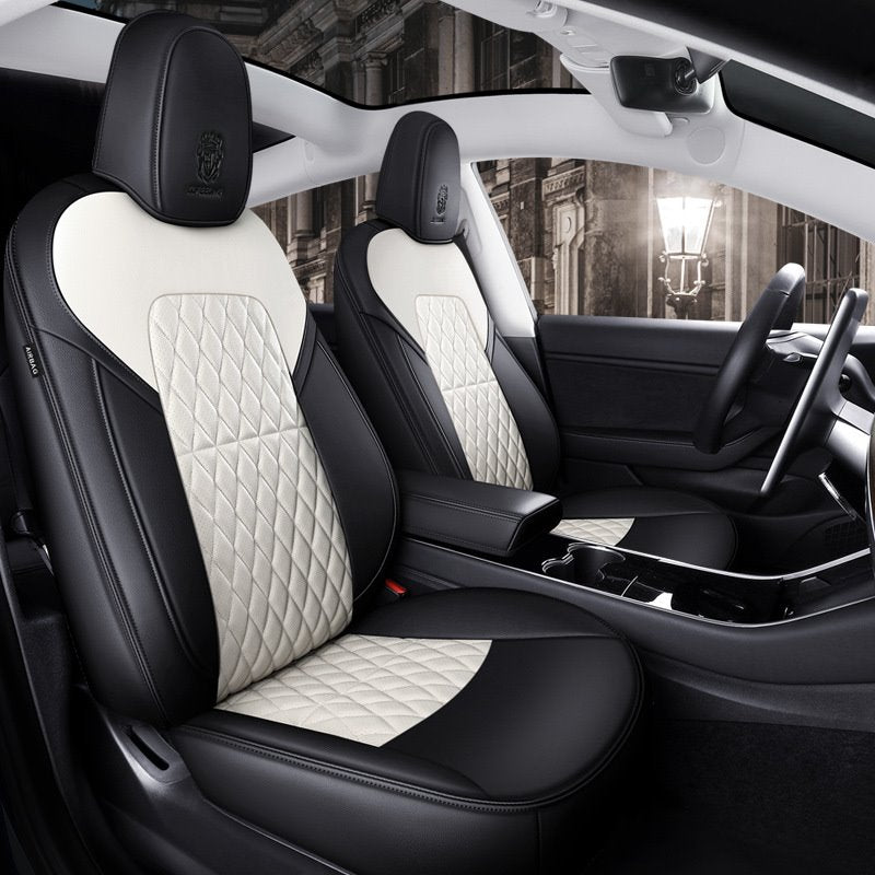 Funda para asiento de automóvil Tesla Funda de cuero PU Protección para todas las estaciones Resistente al desgaste Resistente a la suciedad y duradera Fácil de instalar y limpiar para Tesla Modelo 3 Modelo X