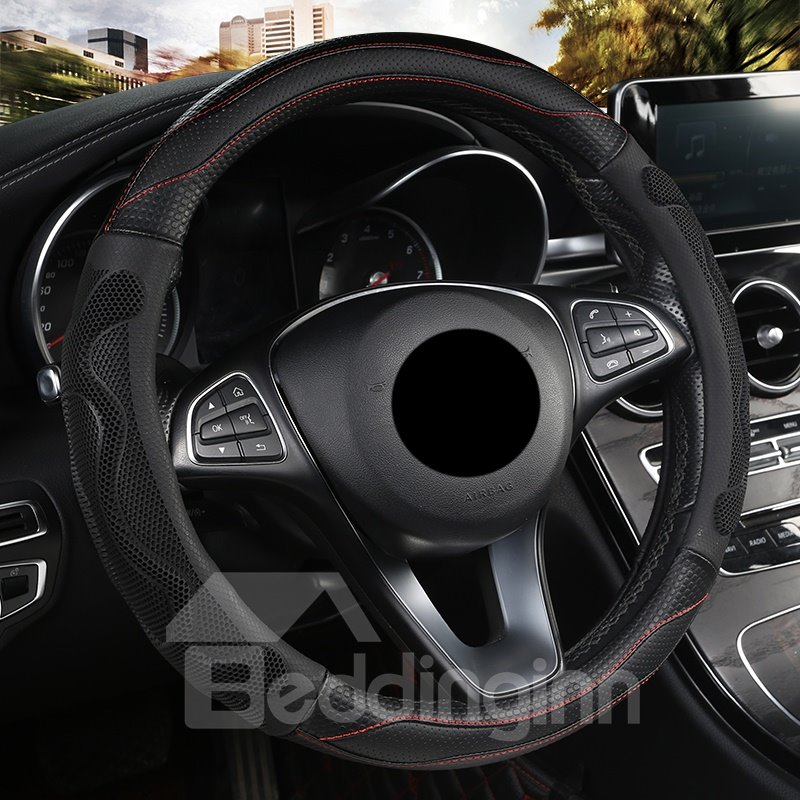 3D Cellular Ventilation Fashion Design Wear-resistant Leather Fabric Non-slip Inner Ring Safe And Non-toxic Materials Non-slip And Breathable Universal Car Steering Wheel Covers