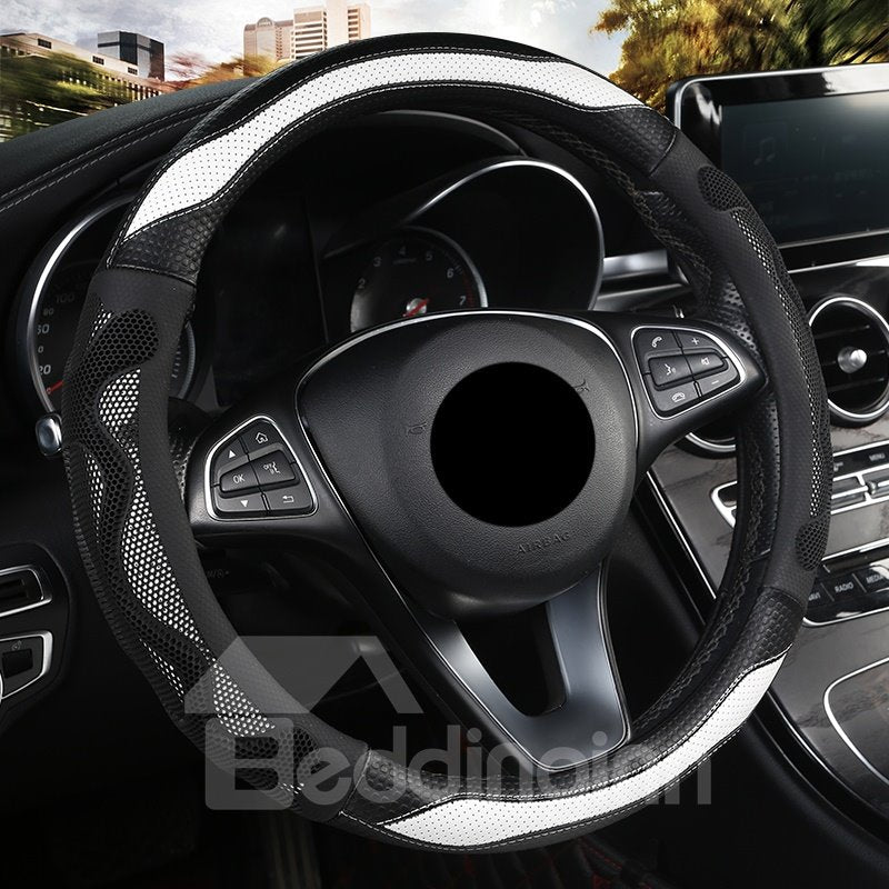 3D Cellular Ventilation Fashion Design Wear-resistant Leather Fabric Non-slip Inner Ring Safe And Non-toxic Materials Non-slip And Breathable Universal Car Steering Wheel Covers