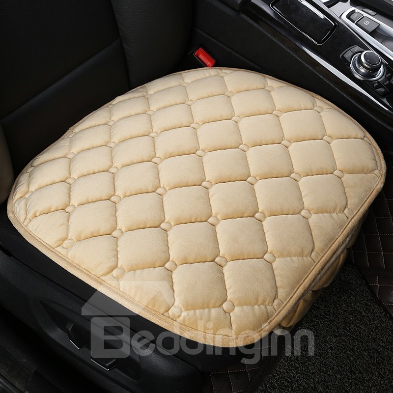 Pure Color Diamond Lattice Pattern Suede Universal Single Seat