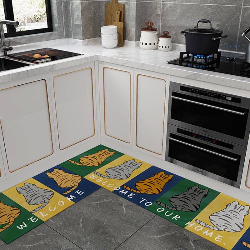 Soft Cartoon Skid Resistance Kitchen Mat Carpets Super Water Absorption Non-slip PVC Material