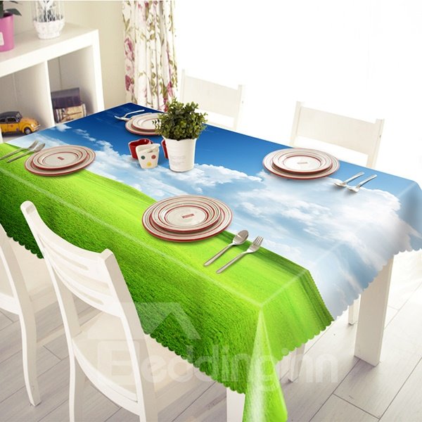 Natural Simple Style Prairie Scenery Pattern 3D Tablecloth