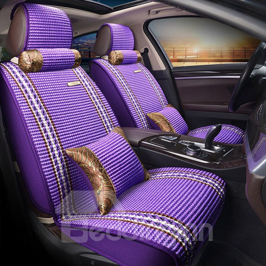 Car Seat Covers Wear-resistant Breathable Ice Silk Material Comfortable Breathable And Sweat-free 5-seater Full Coverage Durable Scratch Resistant Easy To Clean Universal Fit Seat Covers